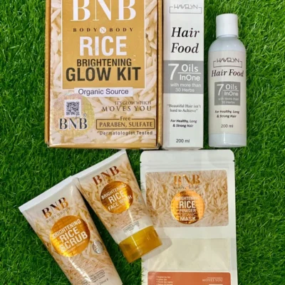 BNB Rice Glow Skincare Kit with Hair Food Oil