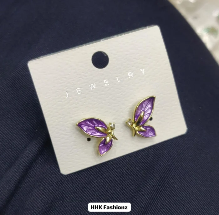 Pearl and Rhinestone Butterfly Earrings