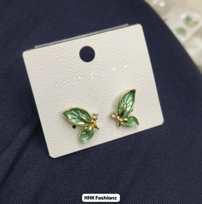 Pearl and Rhinestone Butterfly Earrings