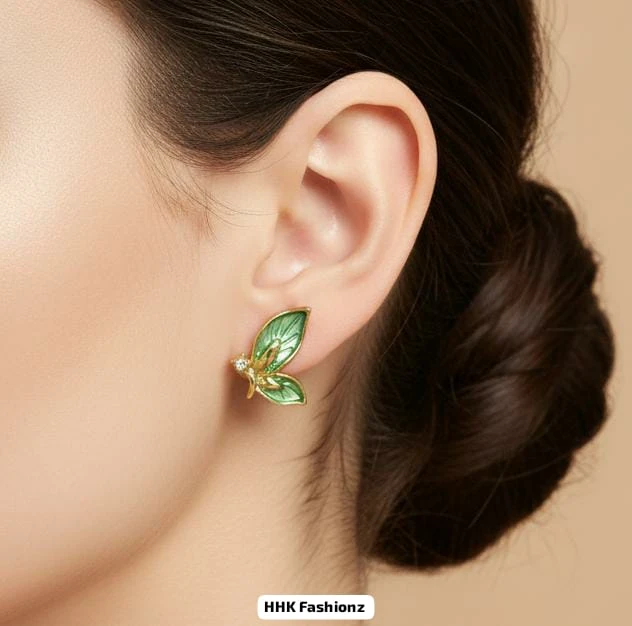 Pearl and Rhinestone Butterfly Earrings