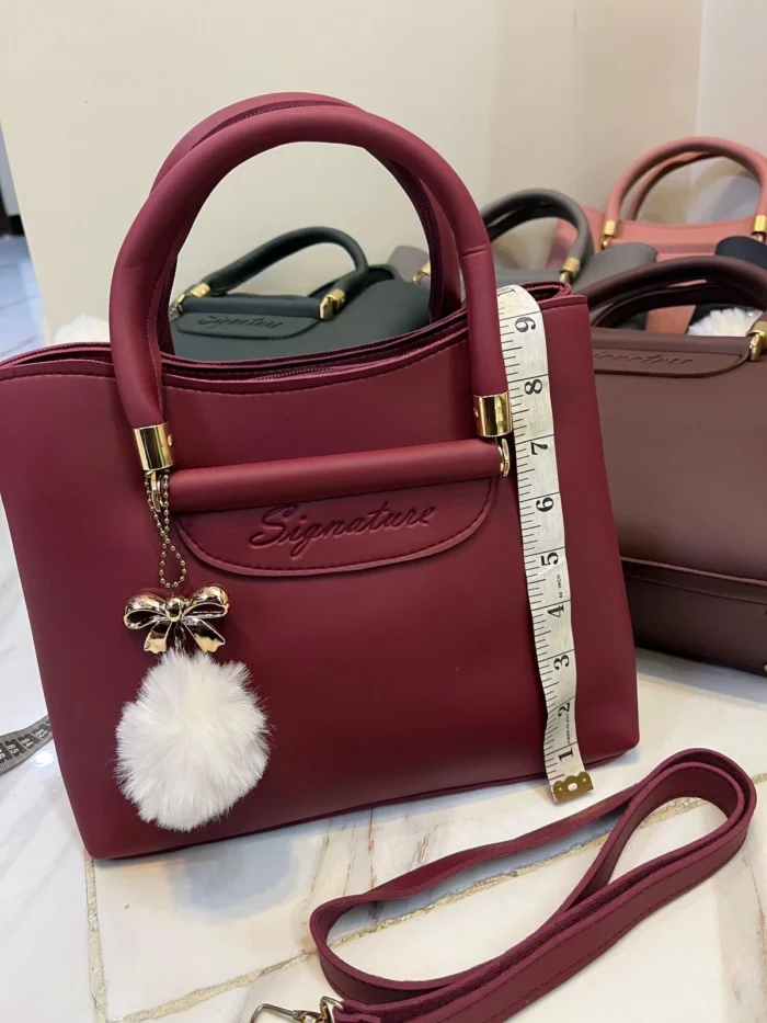 Girls' Shoulder Bag with Pom-Pom Charm