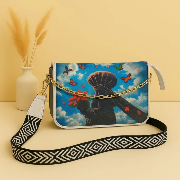 Girls' Shoulder Bag with Pom-Pom Charm