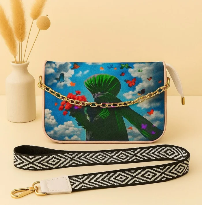 Girls' Shoulder Bag with Pom-Pom Charm