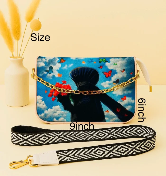 Girls' Shoulder Bag with Pom-Pom Charm
