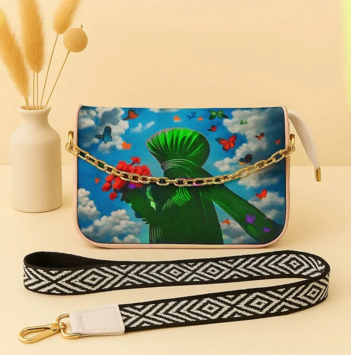 Girls' Shoulder Bag with Pom-Pom Charm