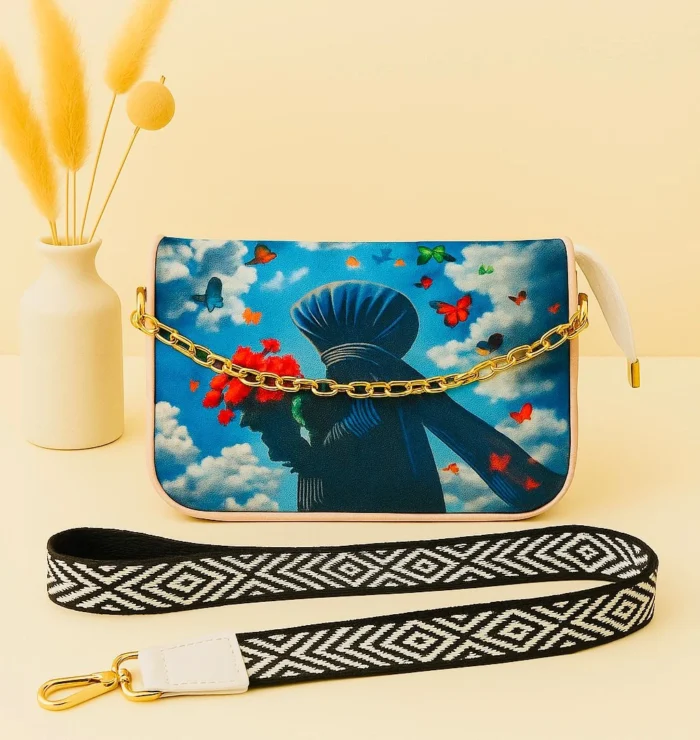Girls' Shoulder Bag with Pom-Pom Charm