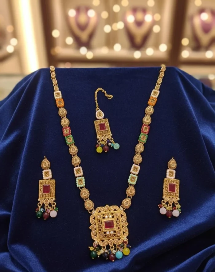 New Stylist Soo Beautiful Full Zarcoon Mala Earings Tika