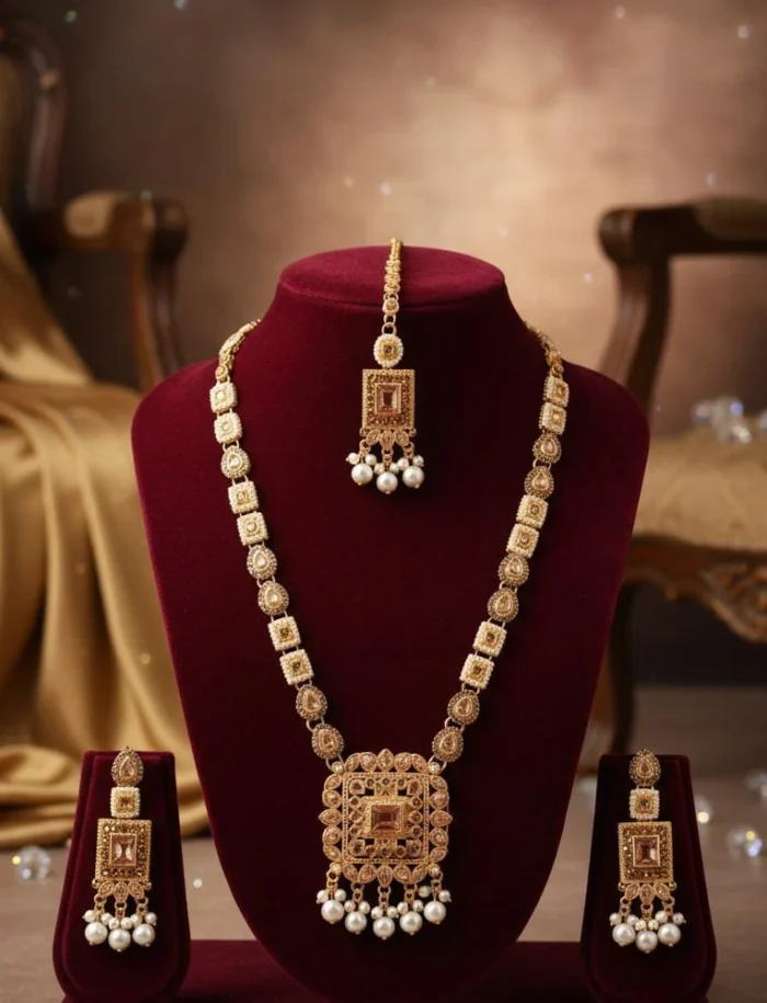 New Stylist Soo Beautiful Full Zarcoon Mala Earings Tika