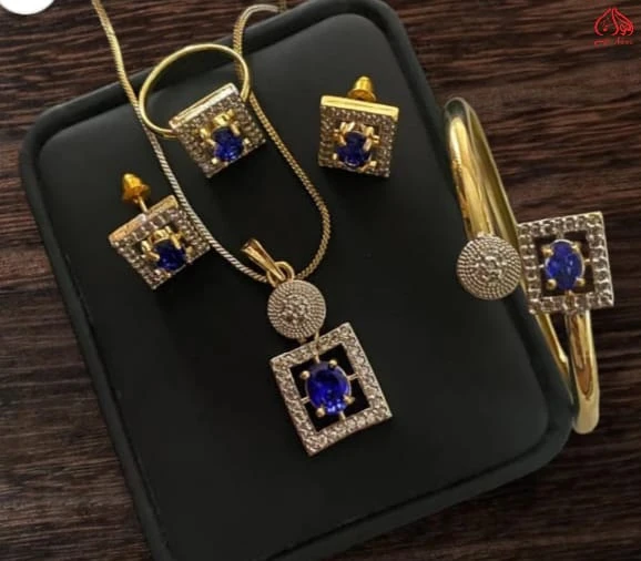 A.D Indian Full Zarcon Gold Plated - Ring