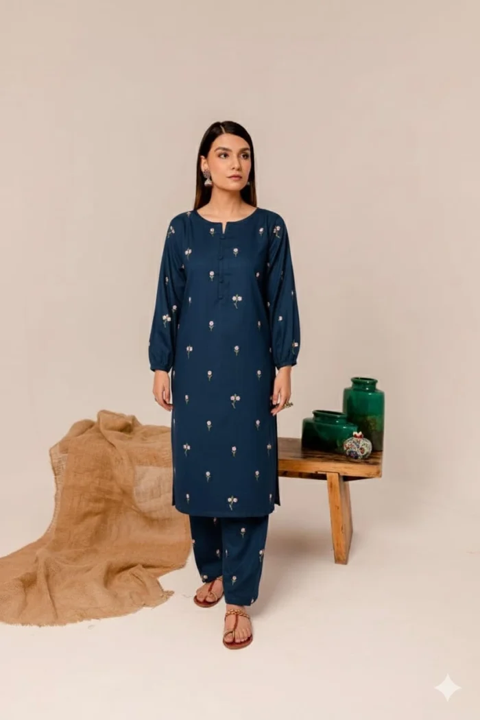 Zara Shahjahan 2-Piece Embroidered Dhanak Suit