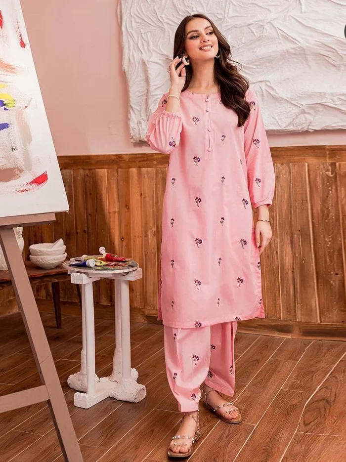 Zara Shahjahan 2-Piece Embroidered Dhanak Suit
