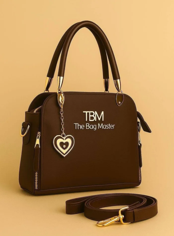 High Quality Cynthetic Leather Bag with Pompom Keychain