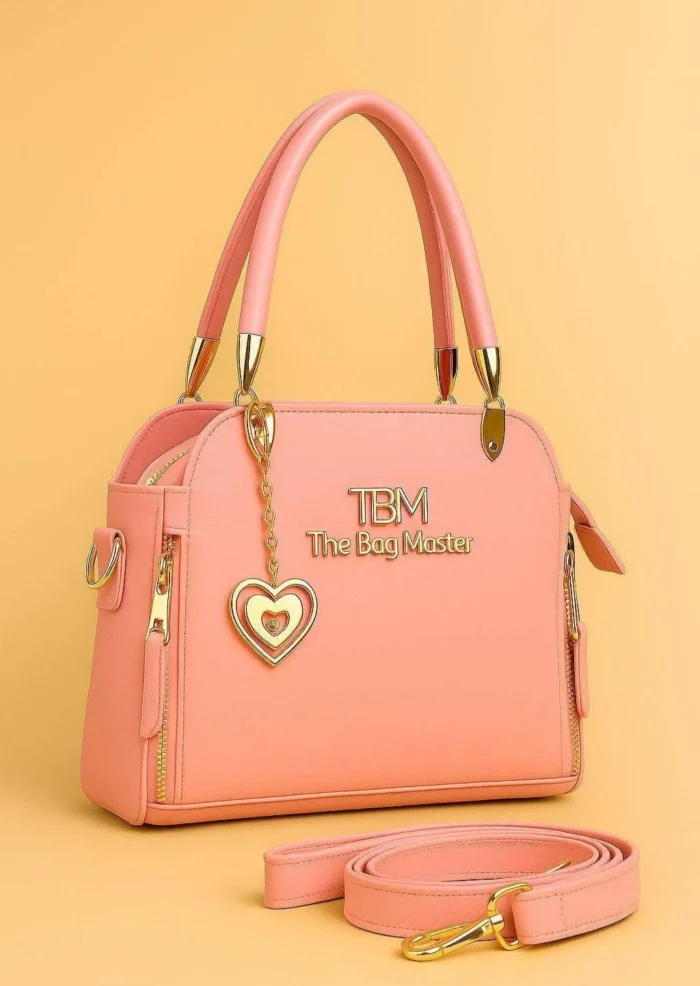 High Quality Cynthetic Leather Bag with Pompom Keychain