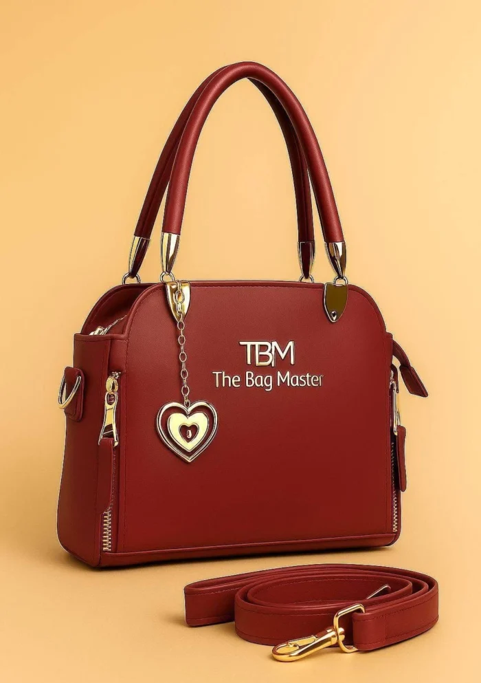 High Quality Cynthetic Leather Bag with Pompom Keychain