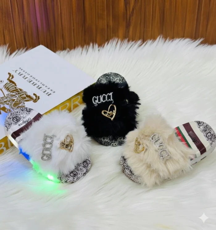 Faux-Fur LED Light-Up Slippers