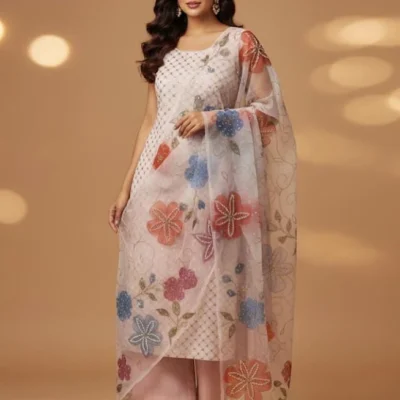 Embroidered Organza 2-Piece Partywear Suit