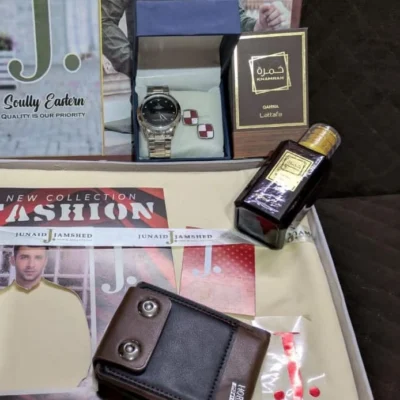 Men's Watch, Perfume, Wallet and Cufflink Gift Set