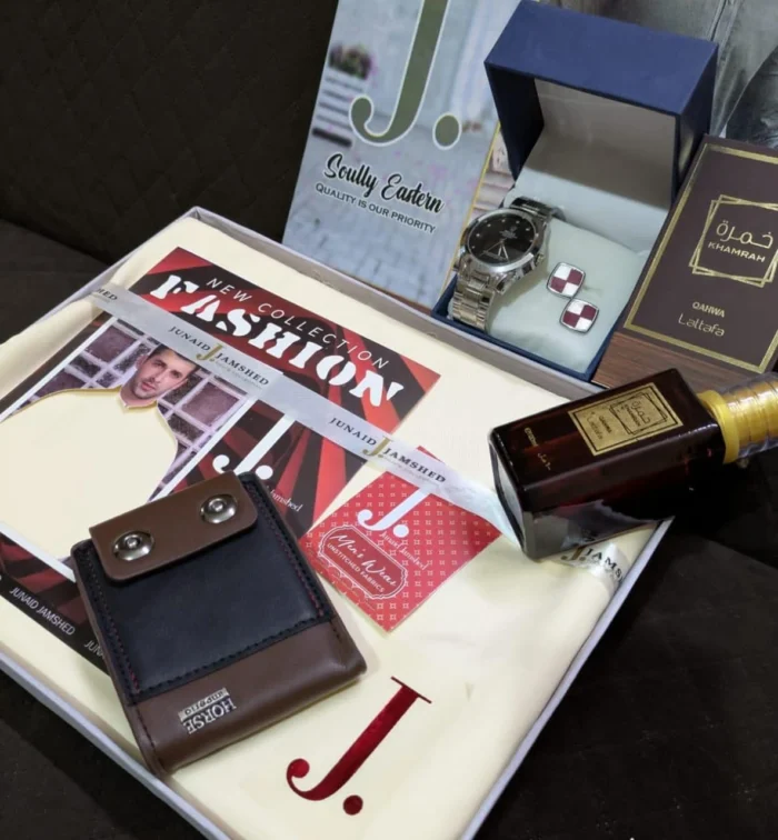 Men's Watch, Perfume, Wallet and Cufflink Gift Set