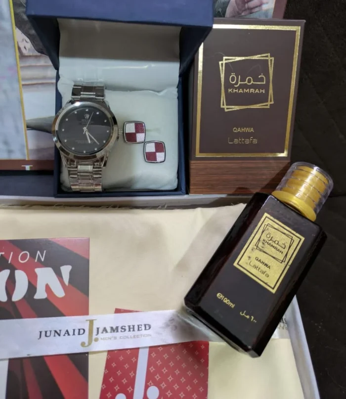 Men's Watch, Perfume, Wallet and Cufflink Gift Set