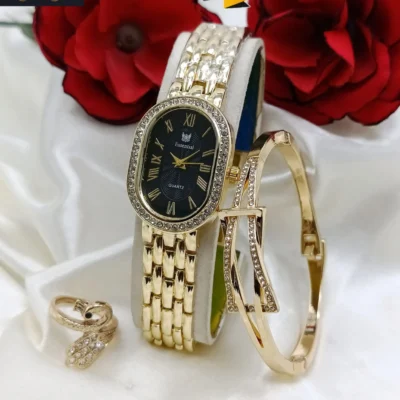 Z&K Diamond Dial Watch and Jewellery Set