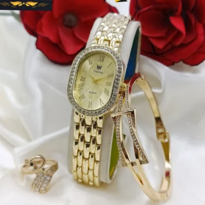 Z&K Diamond Dial Watch and Jewellery Set