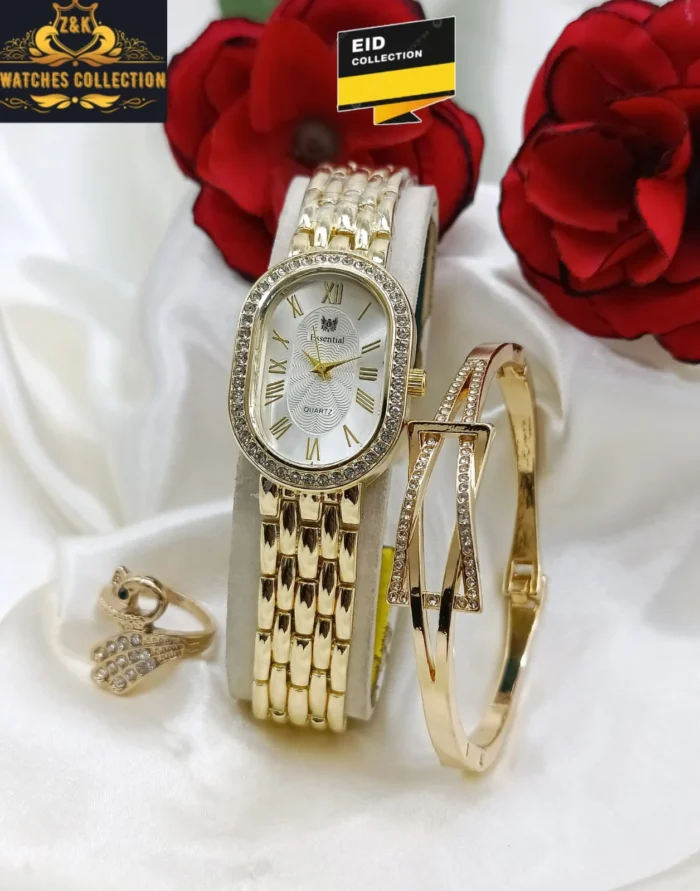 Z&K Diamond Dial Watch and Jewellery Set