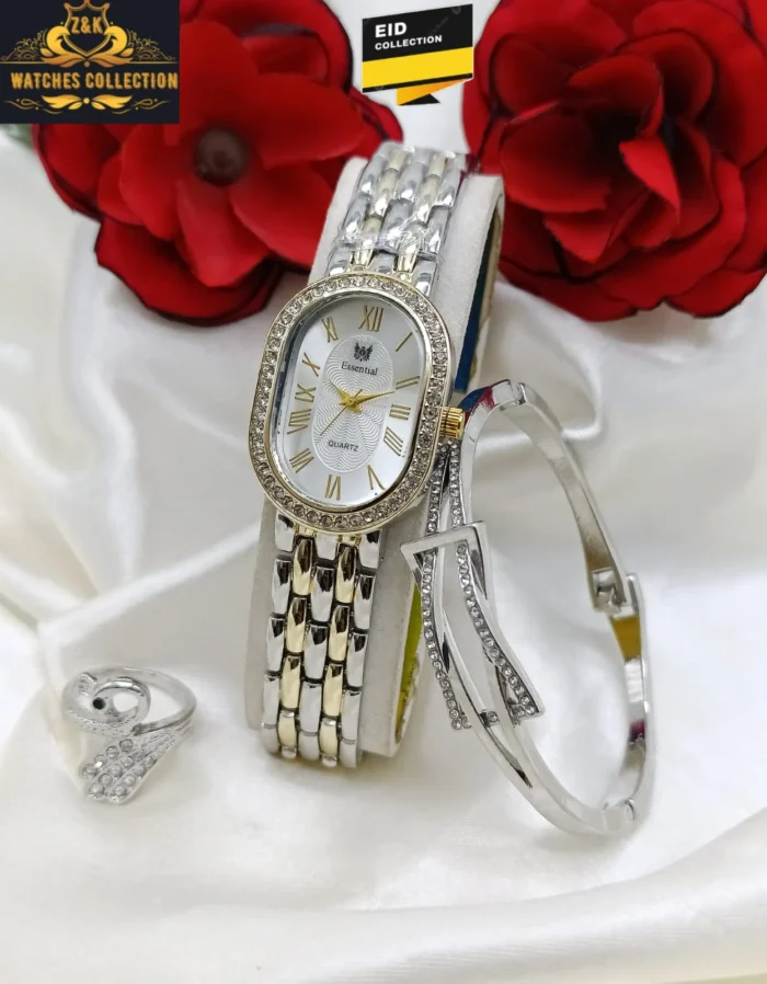 Z&K Diamond Dial Watch and Jewellery Set