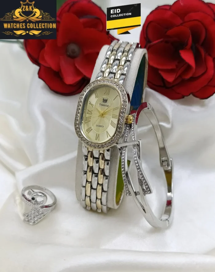 Z&K Diamond Dial Watch and Jewellery Set