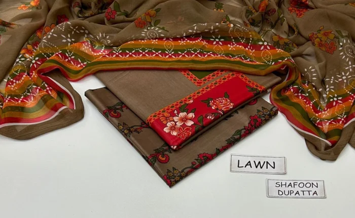 Aneela's Printed Lawn 3-Piece Suit