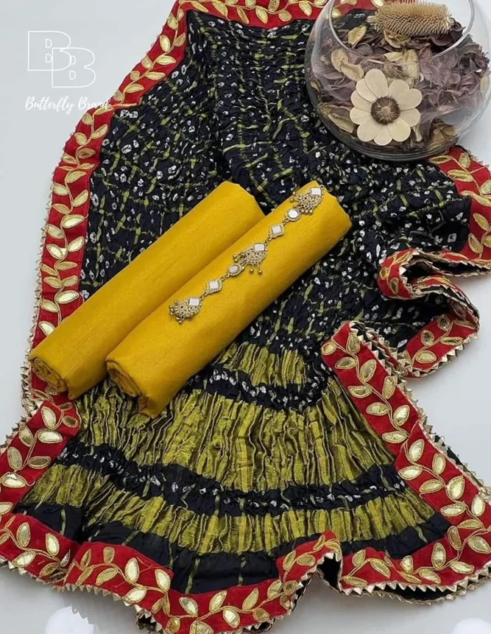 Butterfly Raw Silk 3-Piece Unstitched Suit