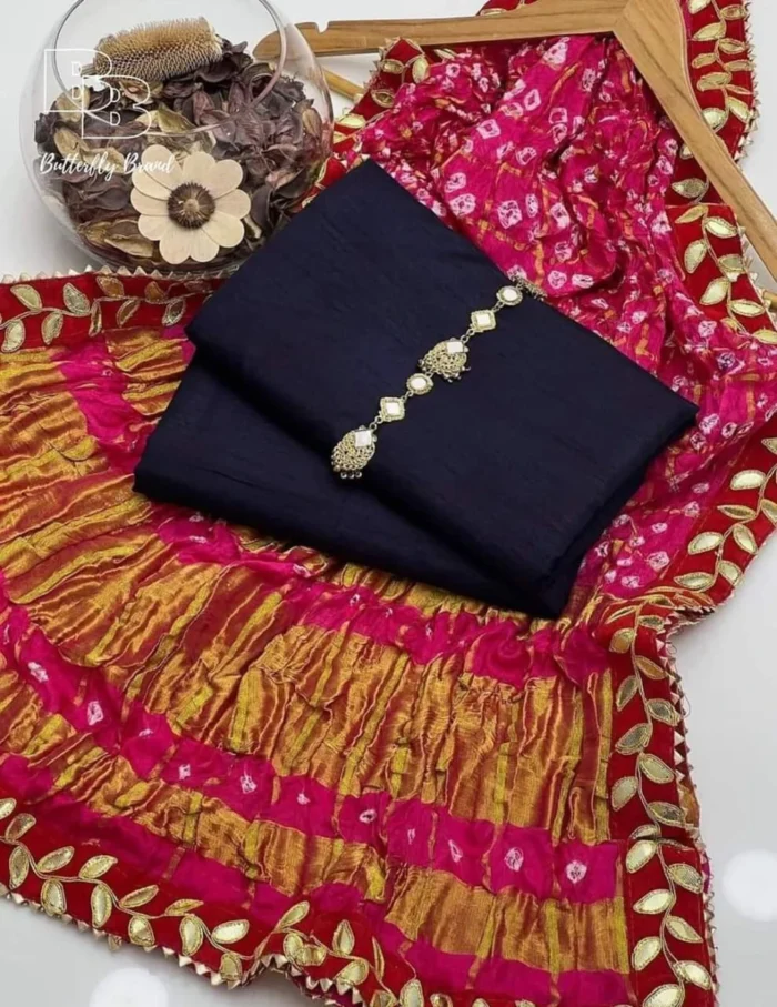 Butterfly Raw Silk 3-Piece Unstitched Suit