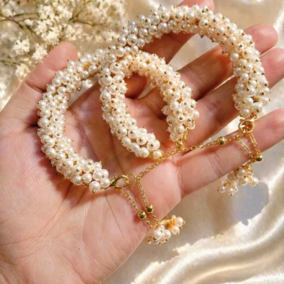 Elegant Handcrafted Gajra Jewelry Set - Ring