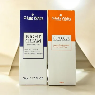 Gluta White Night Cream + Gluta White Sunblock