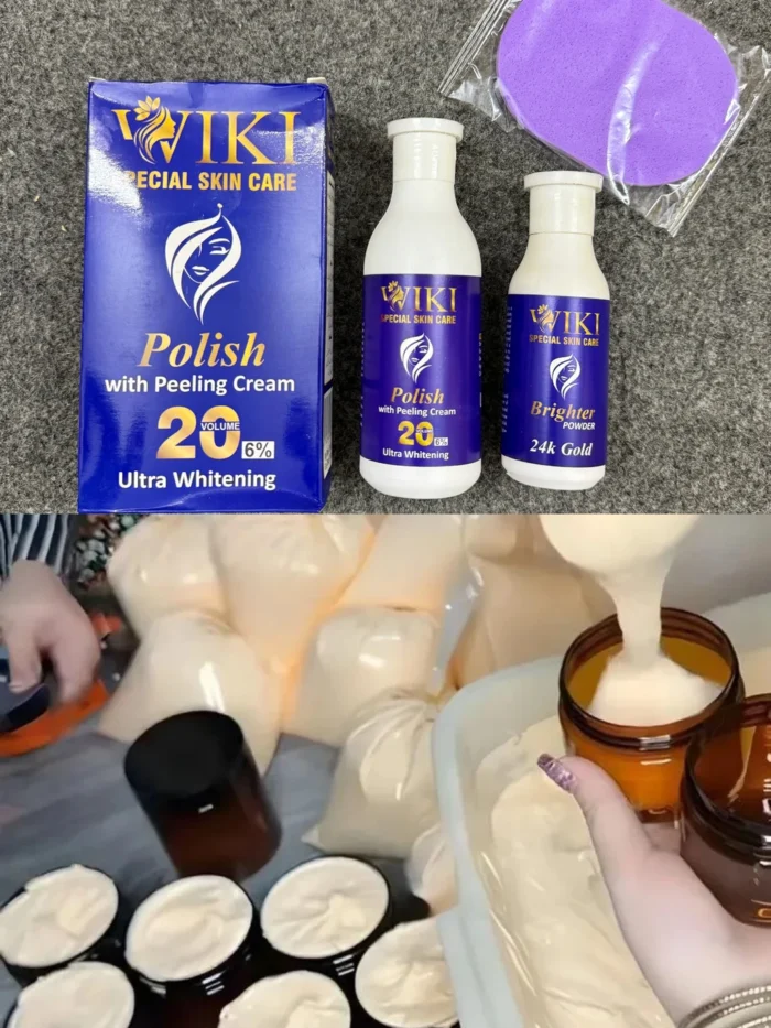 Wiki Skin Polish + Facial Sponge Only+ 500 Gram Zafrani Whitening Cream