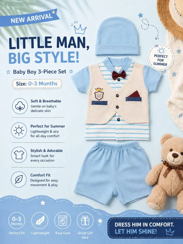 White Baby Set 3-piece