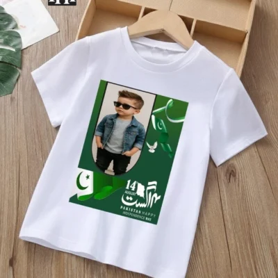 Customized 14 August Kids T-Shirt with Photo Print
