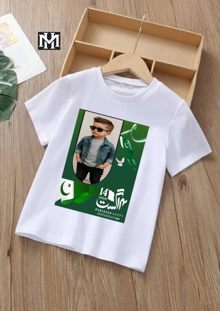 Customized 14 August Kids T-Shirt with Photo Print