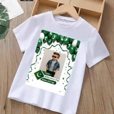 Customized 14 August Kids T-Shirt with Photo Print