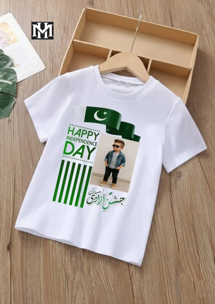 Customized 14 August Kids T-Shirt with Photo Print
