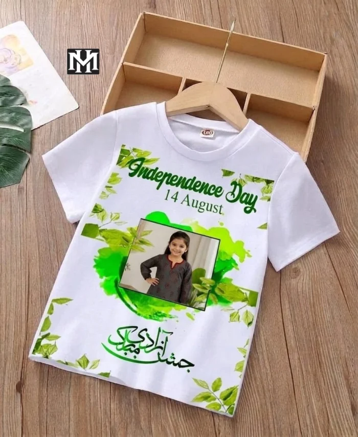 Customized 14 August Kids T-Shirt with Photo Print
