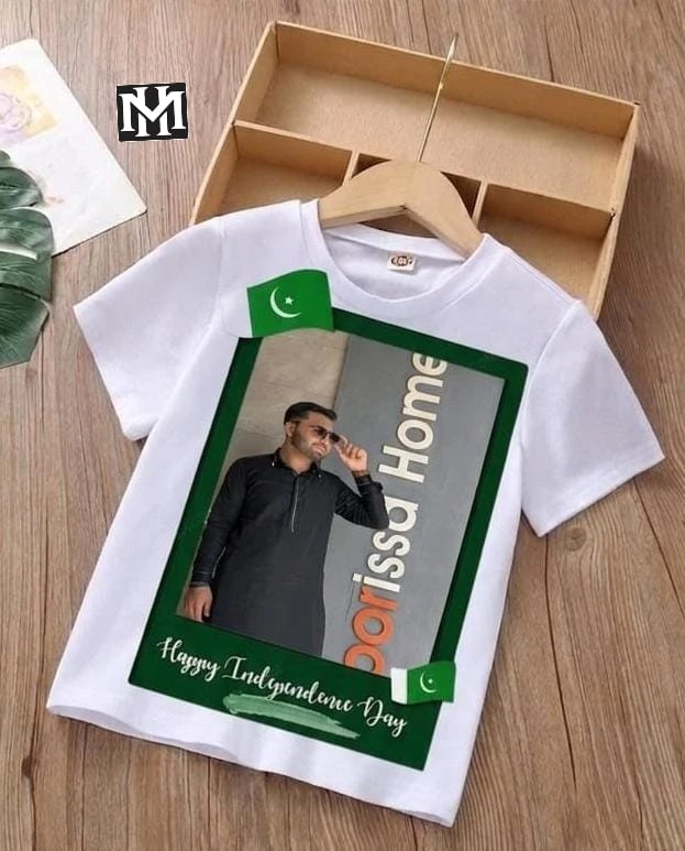 Customized 14 August Kids T-Shirt with Photo Print