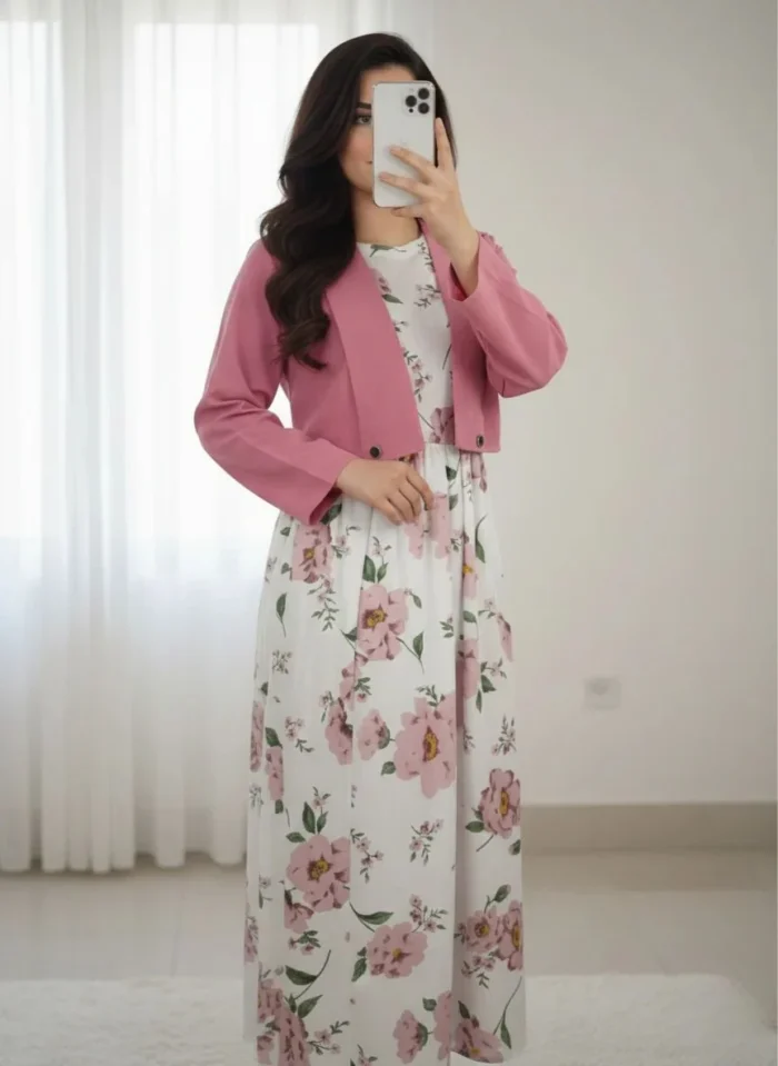 Pink Cotton Dress 2-piece