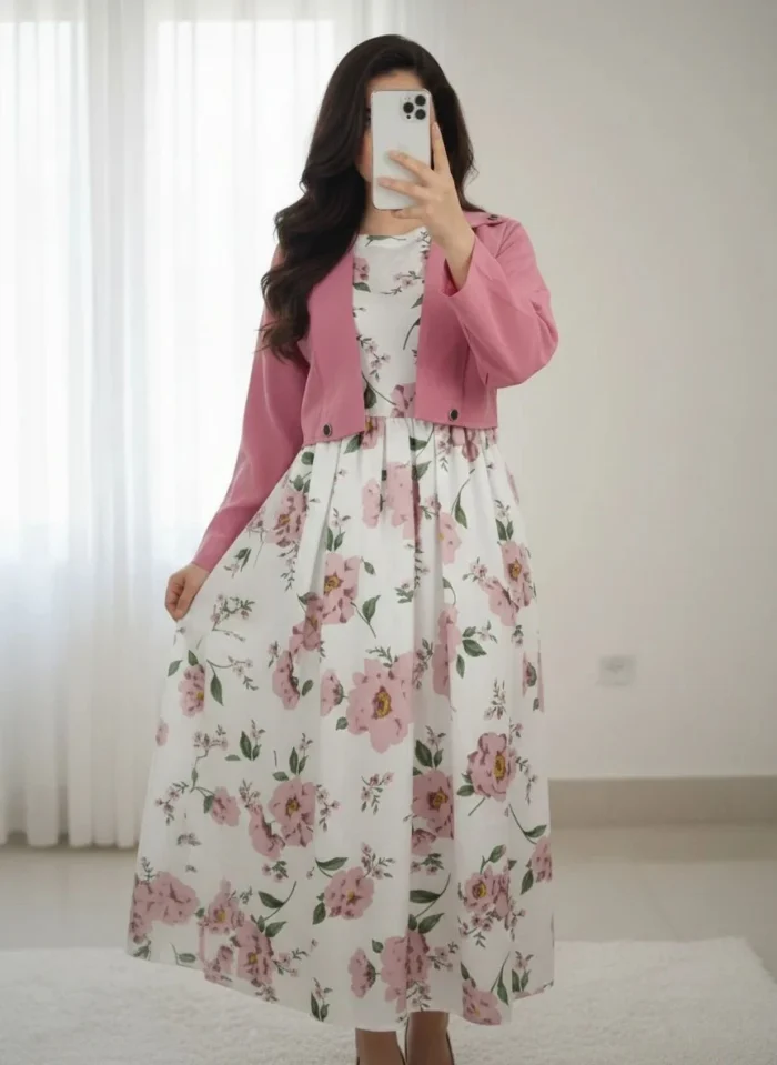 Pink Cotton Dress 2-piece