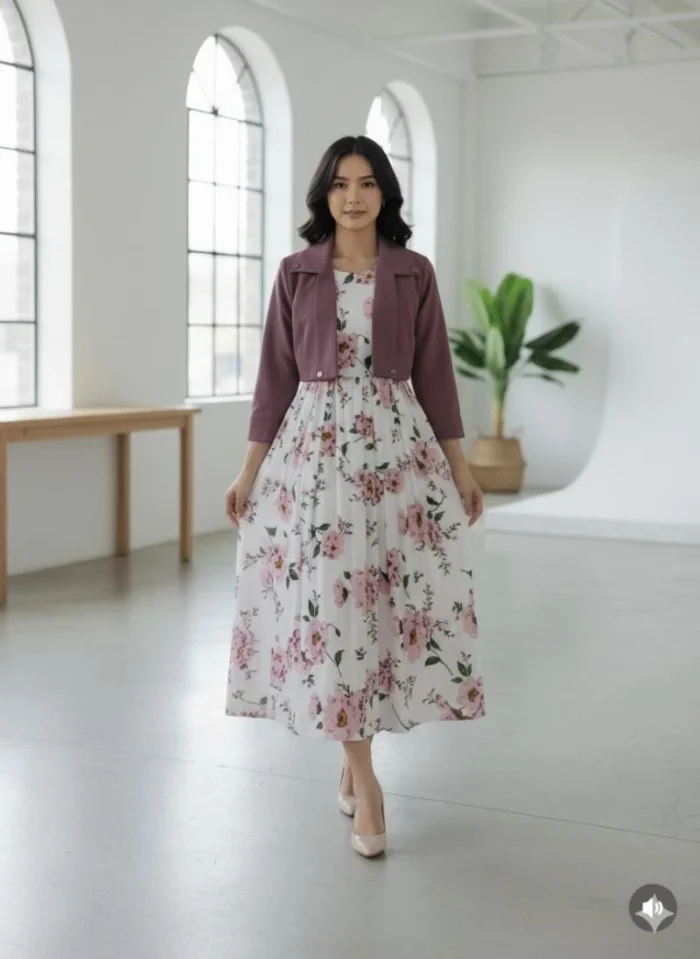 Pink Cotton Dress 2-piece