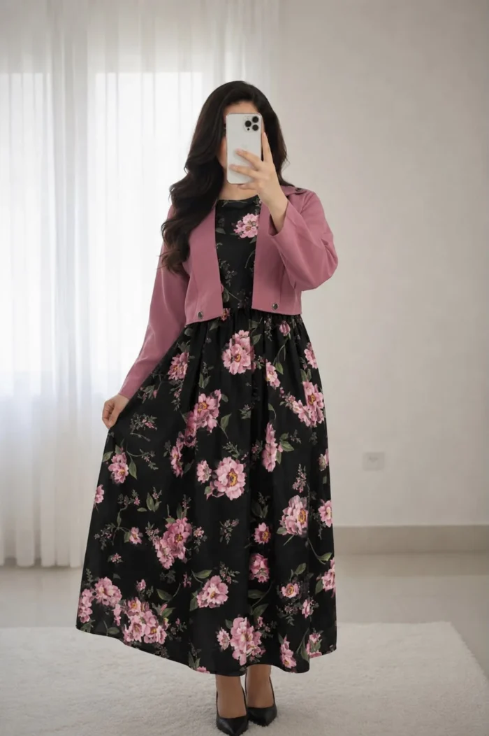 Pink Cotton Dress 2-piece
