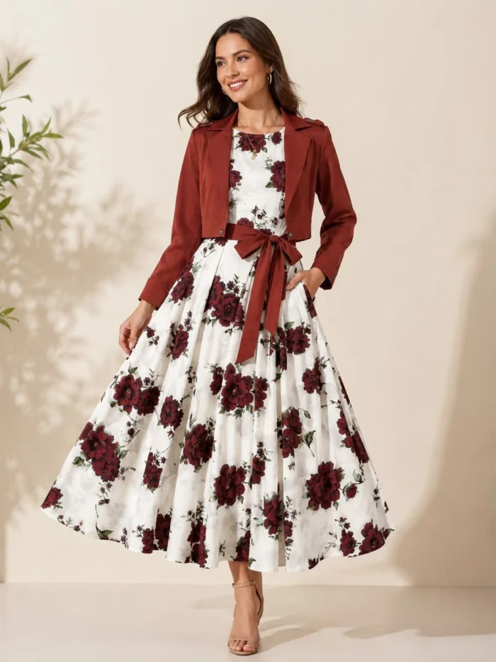 Pink Cotton Dress 2-piece